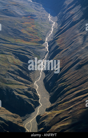 Luftaufnahme des Flusses Bett, Kluane National Park, Yukon, Kanada. Stockfoto