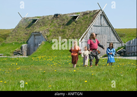 Norstead Viking Website auf den Spuren der Wikinger, l ' Anse Aux Meadows, nördliche Halbinsel, Neufundland, Kanada Stockfoto