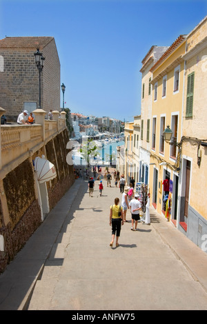 Stufen führen hinunter zu der Marina hinunter hegen Ciutadella alte Hauptstadt von Menorca Balearen-Spanien Stockfoto