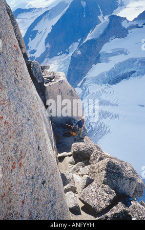 Könige der Wellen Felsvorsprung, Bugaboos, Britisch-Kolumbien, Kanada. Stockfoto