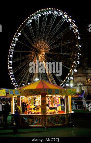 Winter-Wunderland Cardiff Civic Centre Stockfoto