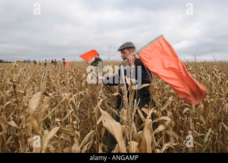 Quirle Quirl mit rote Warnlampe flag Spiel Vogel Schießen schießen St Claire Immobilien Hampshire England 2000 s UK HOMER SYKES Stockfoto