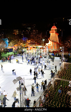 Winter-Wunderland Cardiff Civic Centre Stockfoto