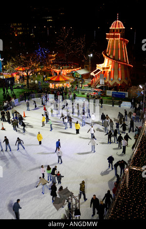 Winter-Wunderland Cardiff Civic Centre Stockfoto