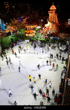 Winter-Wunderland Cardiff Civic Centre Stockfoto