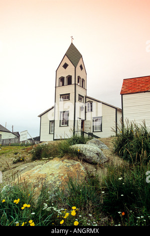 Die mährische Kirche, Nain, Labrador, Neufundland, Kanada. Stockfoto