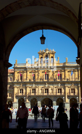 Plaza Mayor, Salamanca, Kastilien-León, Spanien Stockfoto