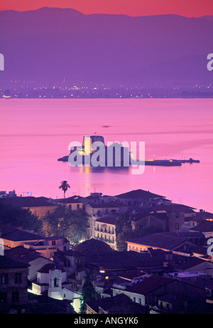 Bourtzi Insel, Nafplio, Peloponnes, Griechenland Stockfoto