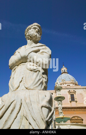 Piazza Pretoria Brunnen, Palermo, Sizilien, Itlay Stockfoto