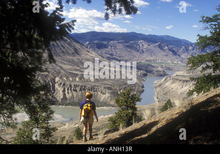 Wandern über den Fraser River, British Columbia, Kanada. Stockfoto