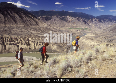 Wandern über dem Fraser River, British Columbia, Kanada. Stockfoto