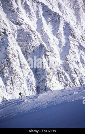 Skifahren bis auf Outlook Berg, Kokanee Gletscher Provincial Park in der Nähe von Nelson, British Columbia, Kanada. Stockfoto