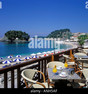 CAFE ANSICHT PARGA GRIECHENLAND Stockfoto