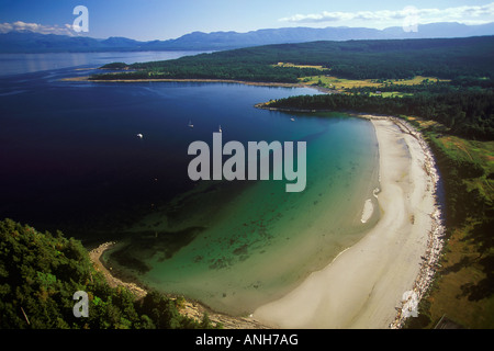 Luftaufnahme des Tribune Bay, Hornby Island, British Columbia, Kanada. Stockfoto