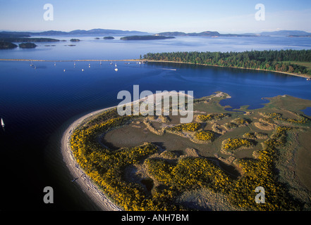 Antenne von Sidney spucken, Vancouver Island, British Columbia, Kanada. Stockfoto