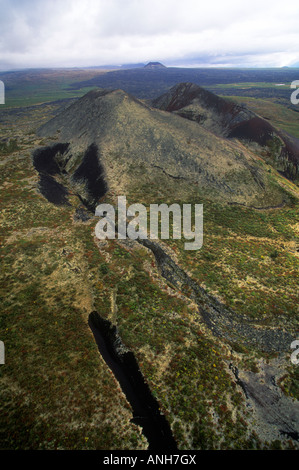 Antenne des Mount Edziza Provincial Park und Eva Kegel, British Columbia, Kanada. Stockfoto