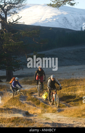 Bikepacking in den Cairngorms im winter Stockfoto