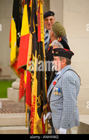 Letzter Post Zeremonie am Ploegsteert Denkmal auf die fehlende im 1. Weltkrieg in Belgien Stockfoto