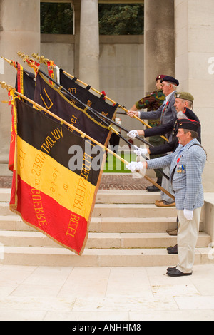 Letzter Post Zeremonie am Ploegsteert Denkmal auf die fehlende im 1. Weltkrieg in Belgien Stockfoto