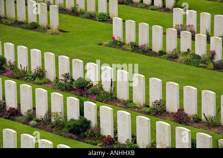 Buttes neue britische WW1 Friedhof von Polygon-Wald bei Ypern, Belgien Stockfoto