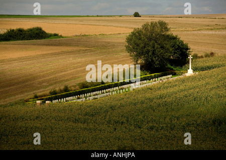 Beaumont-Hamel Friedhof mit Gräbern der britischen Soldaten auf dem Schlachtfeld der Somme in Frankreich Stockfoto