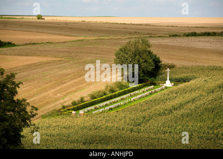 Beaumont-Hamel Friedhof mit Gräbern der britischen Soldaten auf dem Schlachtfeld der Somme in Frankreich Stockfoto