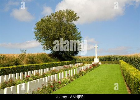 Beaumont-Hamel Friedhof mit Gräbern der britischen Soldaten auf dem Schlachtfeld der Somme in Frankreich Stockfoto