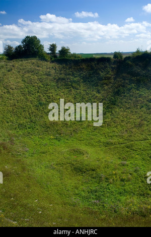 Die riesige Lochnager Crater bei la Boisselle an der Somme in Frankreich Stockfoto