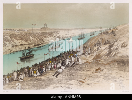 Suez-Kanals 1869 eröffnet Stockfoto