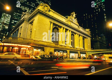 USA New York New York City NYC Midtown Manhattan 42nd Street Bahnhof Grand Central Station in der Nacht Stockfoto