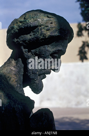 Skulptur des Dichters und Philosophen Salomo Ben Yehuda ibn Gabirol in Malaga, Spanien Stockfoto