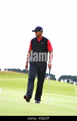 Tiger Woods, 2007 Open Championship, Carnoustie Schottland Stockfoto