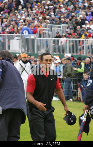 Tiger Woods, 2007 Open Championship, Carnoustie Schottland Stockfoto