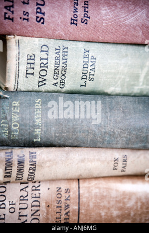 Haufen alter Hardcover Bücher Stockfoto