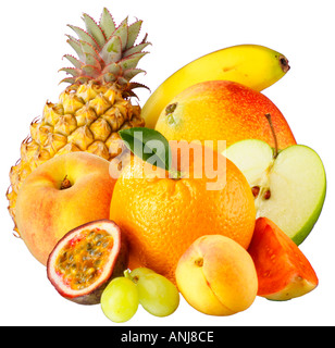 OBST AUF WEIß Stockfoto