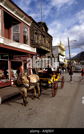 AK Skagway Alaska Stadt von Skagway Stadtzentrum gelegene historische Gebäude Haupt Alaskan Straßendorf Stockfoto