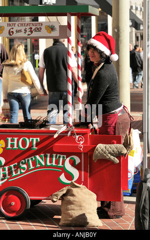 Heißen Maroni, Union Square in San Francisco Stockfoto