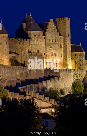 Mittelalterliche Zitadelle Carcassonne Aude Languedoc Frankreich Stockfoto