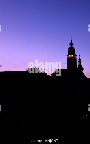 Schlossturm des 18. Jahrhunderts Krumlovsky Zamek-Cesky Krumlov, Tschechische Republik Stockfoto