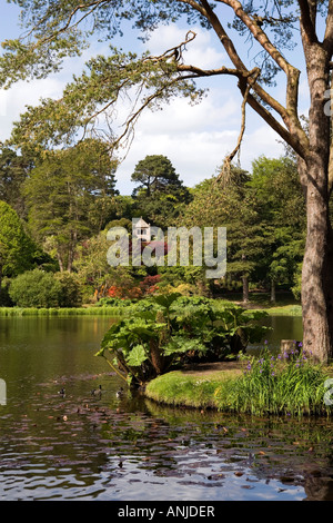 UK Nordirland County Down Mount Stewart House Gärten Tir Nan Og Familie Gräberfeld über See Stockfoto