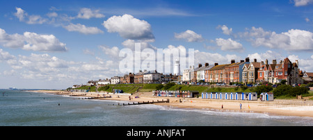 UK Suffolk Southwold Strandpromenade vom Pier Panorama Stockfoto