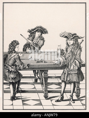 C17th-Billard-Spiel Stockfoto