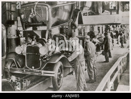 Ford Fließband 1929 Stockfoto