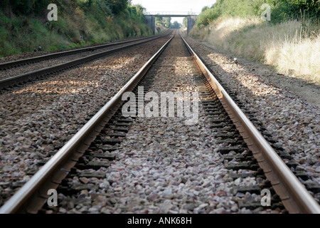 Bahn-Linie im Norden Frankreichs in der Nähe von Falaise in der Normandie Stockfoto