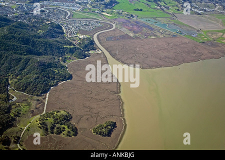 Antenne über China Camp Marin county Restaurierung Feuchtgebiet Stockfoto