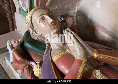 St Mary's Church, Burford, Shropshire. Grab von Prinzessin Elizabeth, Tochter von Johann von Gaunt und Schwester von König Heinrich IV. von England. Sie starb im Jahre 1426 Stockfoto