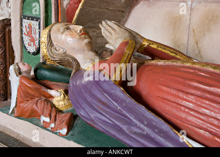 St Mary's Church, Burford, Shropshire. Grab von Prinzessin Elizabeth, Tochter von Johann von Gaunt und Schwester von König Heinrich IV. von England. Sie starb im Jahre 1426 Stockfoto