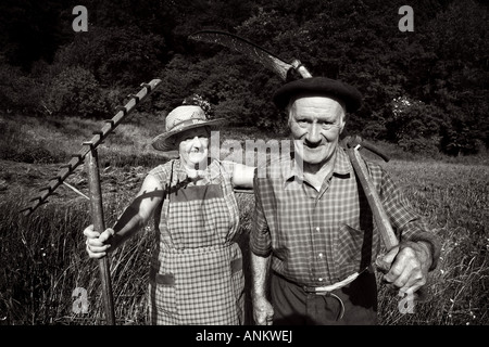 Bauern Arizkun Baztan-Tal Navarra-Spanien Stockfoto