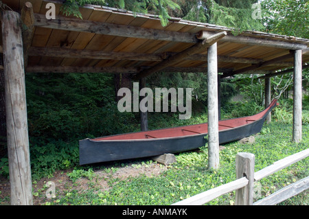 Chinook Nation Dugout Kanu im Fort Clatsop Oregon Stockfoto