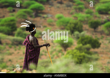 Turkana-Chef Umfragen die Landschaft Stockfoto